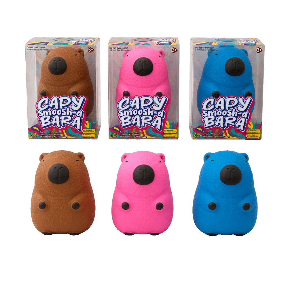 🔥Capy Smoosh-a Bara Pink Capybara PINK Squeeze Squishy Toy BNWT🔥